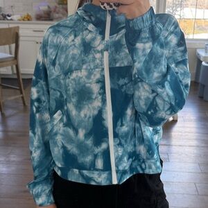 Blue Tie-Dye Zip-Up Hoodie